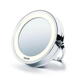 Beurer BS59 ronde make-upspiegel met ringverlichting en zilverkleurig frame