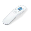Zijaanzicht compacte Beurer FT85 witte thermometer met grijze onderkant