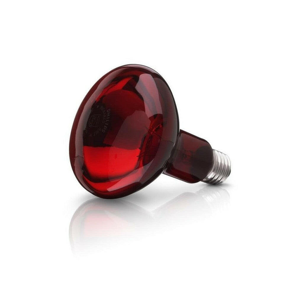 Losse Philips 125W infraroodlampenbulb met E27 voet en glanzende rode kap