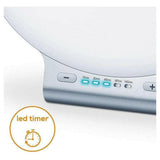 Beurer TL70 LED-timer bedieningspaneel met blauwe indicatoren