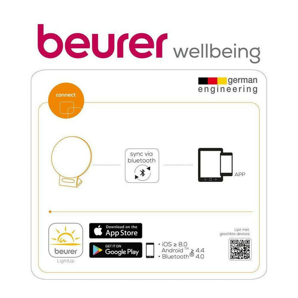 Beurer WL75 app connectiviteit illustratie voor iOS en Android smartphones