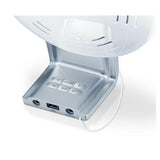 Beurer WL75 achterzijde met USB-lading, AUX-ingang en FM-radio knoppen