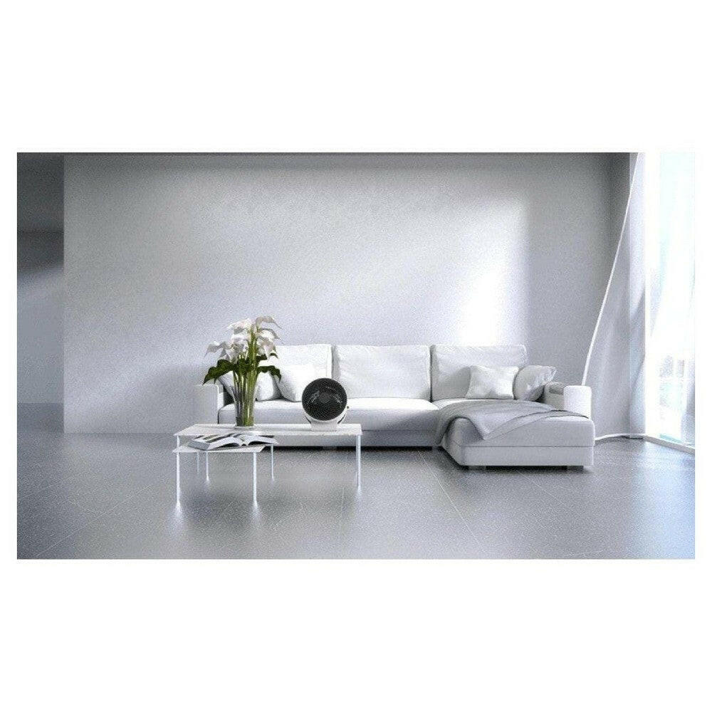 Boneco F100 Air Shower witte tafelventilator in woonkamer