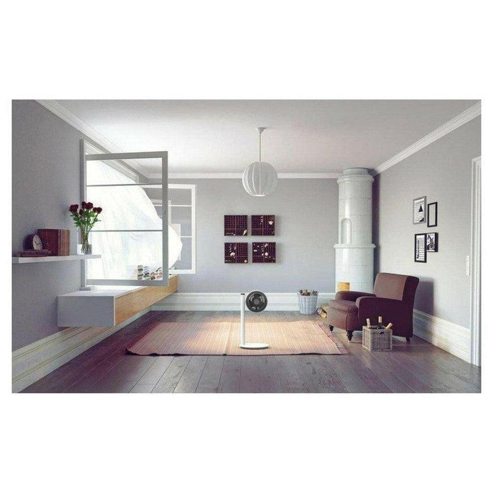 Boneco F120 vloerventilator in moderne woonkamer met grijze muren