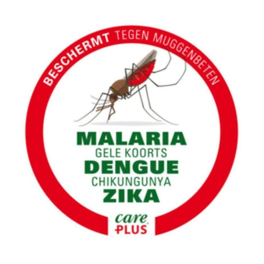 Label Care Plus anti-muggenbeschermt tegen malaria, dengue en zika