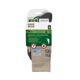 Beige gebreide anti-insectensokken op kartonnen hanger met HealthGuard PROTECTION label