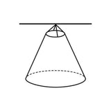 Tekening van conisch ophangkit systeem voor bolvormige klamboe