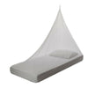 Witte wedge-klamboe 1-persoons opgehangen boven matras