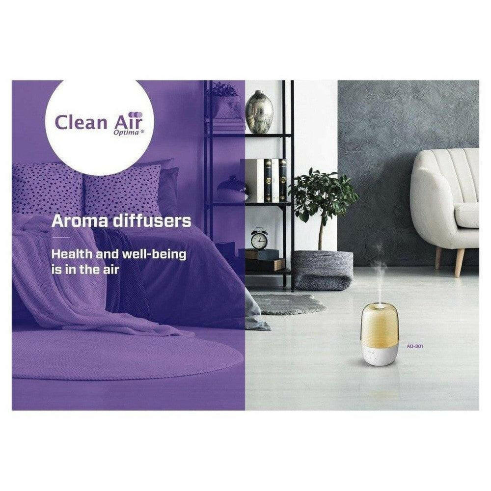 Clean Air Optima AD-301 aroma diffuser in slaapkamer met nevel