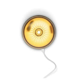 Bovenaanzicht Clean Air Optima AD-302 aroma diffuser met gouden rand en geel sfeerlicht