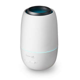 witte aroma diffuser Clean Air Optima AD-303 met blauwe LED-ring en bedieningsknoppen