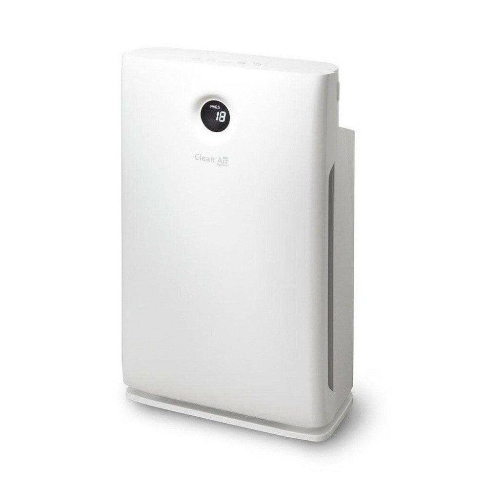 Witte Clean Air Optima luchtreiniger met ronde PM2.5 display en logo