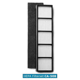 HEPA Filterset CA-508 van Clean Air Optima met zwarte voorfilter en witte HEPA-laag