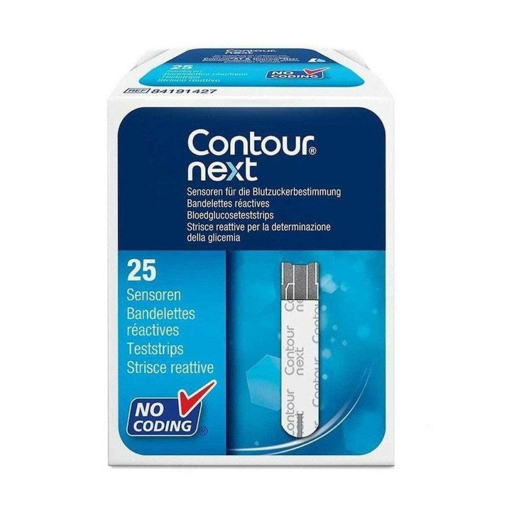 Contour Next glucose teststrips verpakking 25 stuks zonder codering