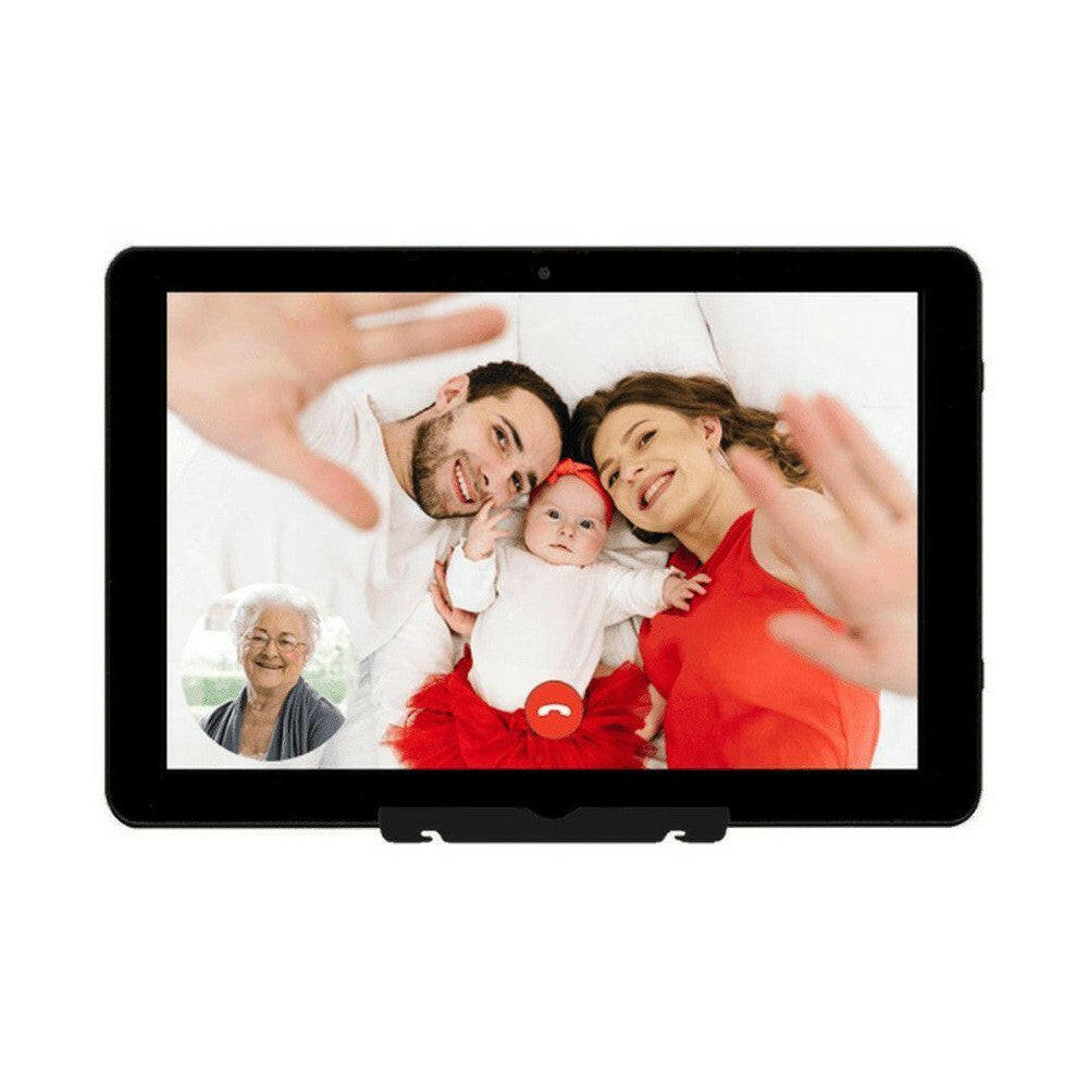 DayClock zwart frame met videobel foto van familie en ingezette portretfoto