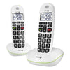 Doro PhoneEasy 110 Duo witte seniorentelefoon met 2 handsets en grote toetsen