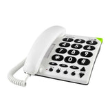Zijzicht Doro PhoneEasy 311c witte hoortoestel-telefoon met luidspreker