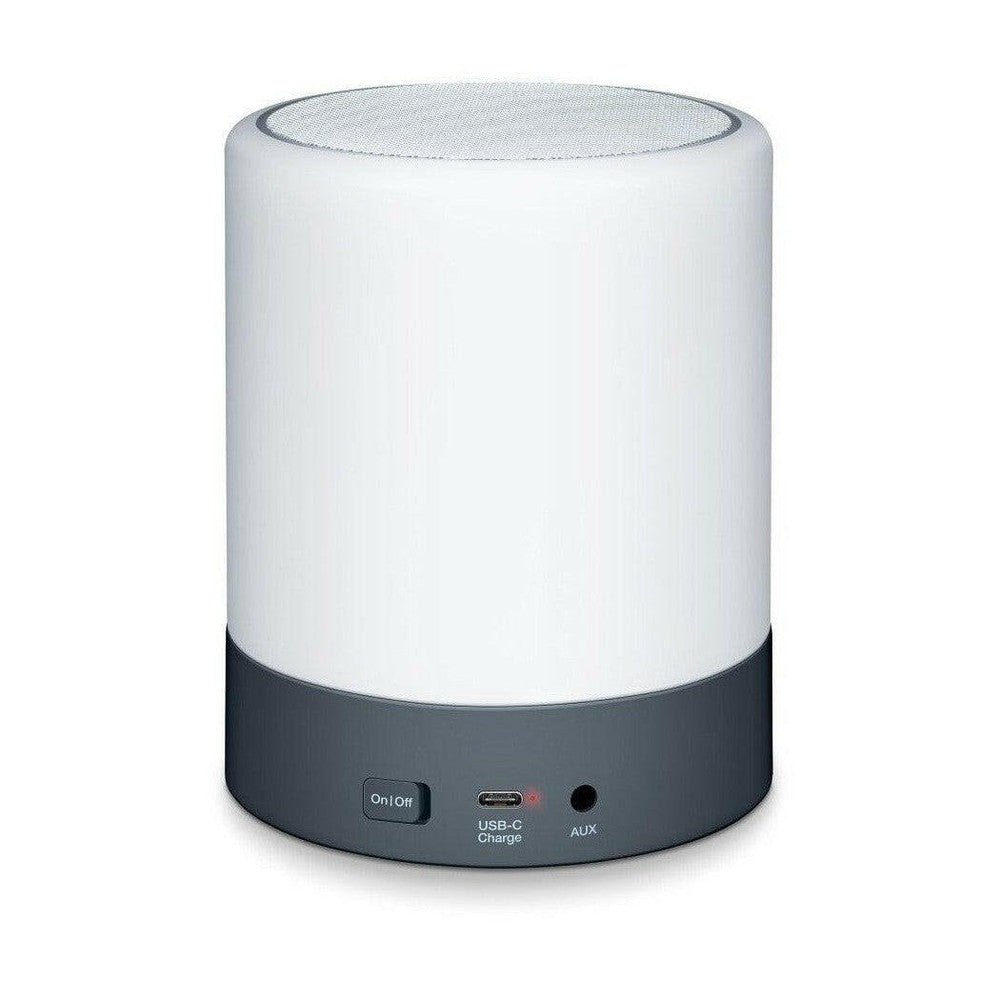 Beurer WL50 achterkant met USB-C poort en AUX-aansluiting