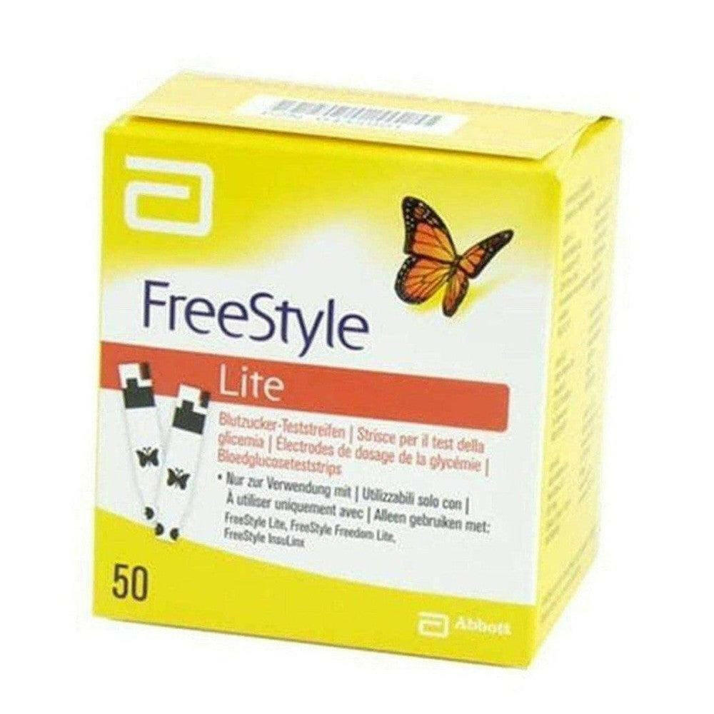 FreeStyle Lite glucose teststrips verpakking 50 stuks voor pijnloos bloedsuikermeten