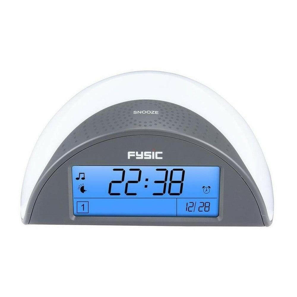 Fysic FC-38 halfronde alarmklok met blauw display en snooze functie voor ouderen