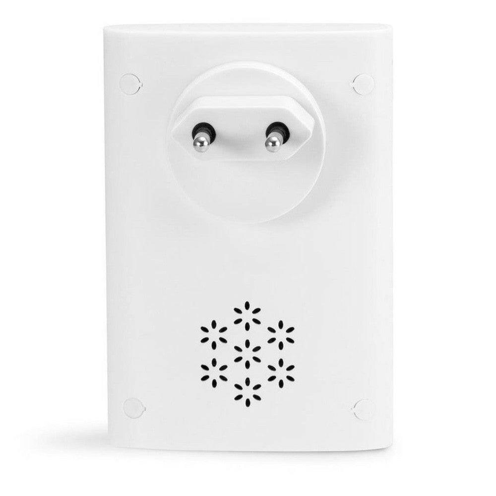 Achterkant Fysic ontvanger met Europees stopcontact en ventilatiegaten