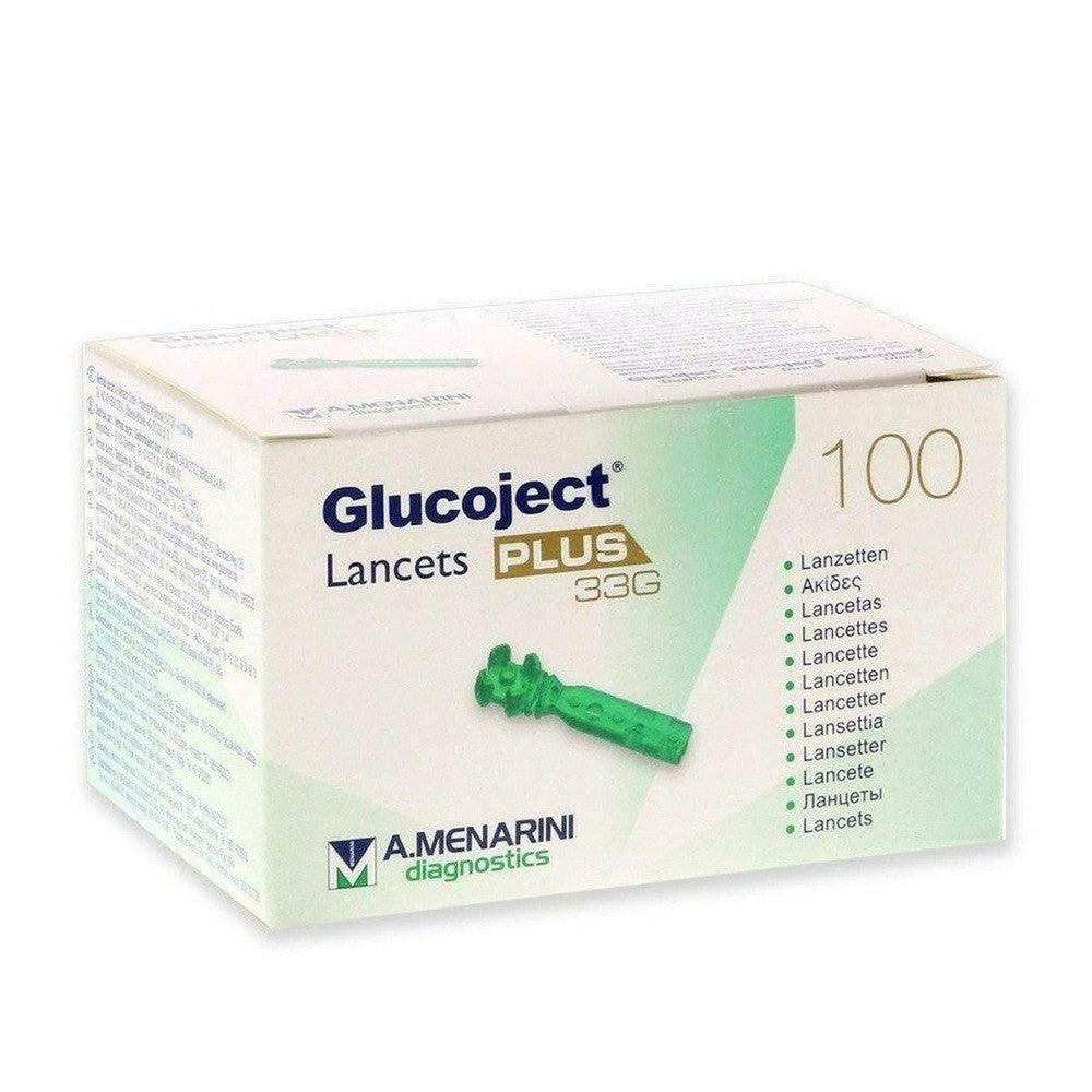 Glucoject Plus 33G lancetten verpakking van 100 stuks voor bloedsuikermeting