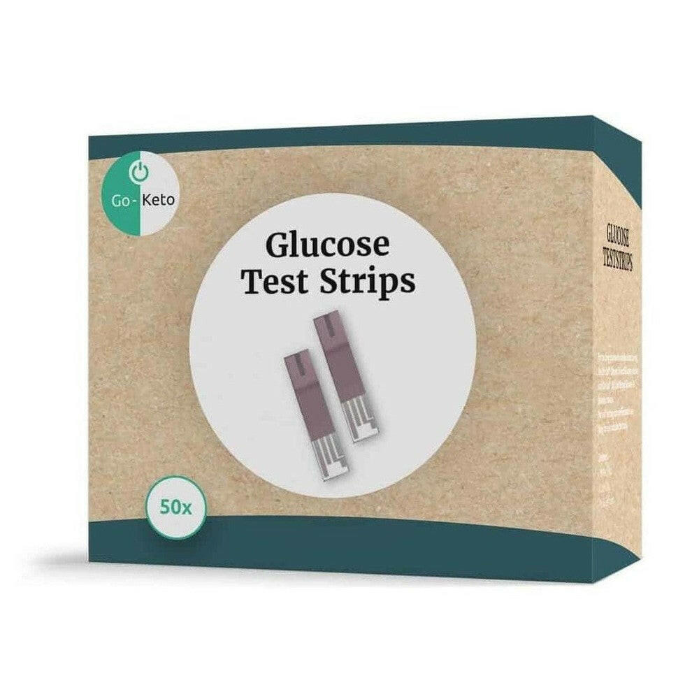 Go-Keto glucose teststrips verpakking 50 stuks bruin met groen