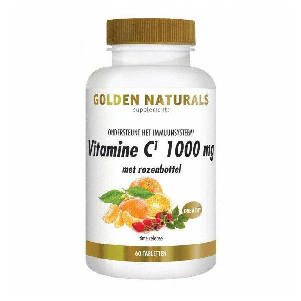 Golden Naturals Vitamine C 1000 mg met rozenbottel en time release 60 vegan tabletten