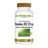Golden Naturals Vitamine D3 25 mcg 120 softgel capsules voor immuunsysteem en botaanmaak
