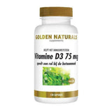 Golden Naturals Vitamine D3 75 mcg softgel capsules in witte fles met gouden dop, 120 stuks voor immuunsysteem en botten