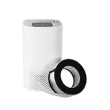 Lanaform luchtreiniger naast losse HEPA E11 filter met koolstoflaag