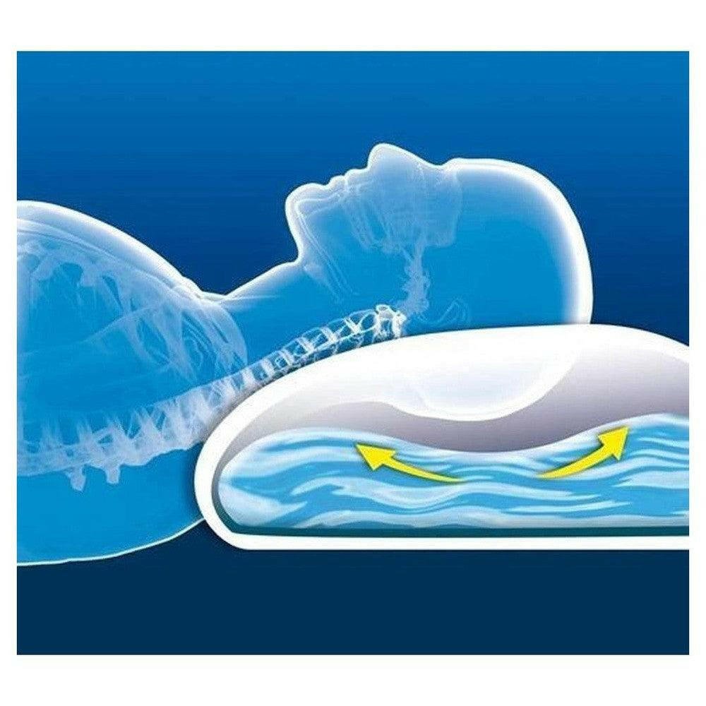 Anatomische illustratie Lanaform waterkussen voor optimale nekondersteuning