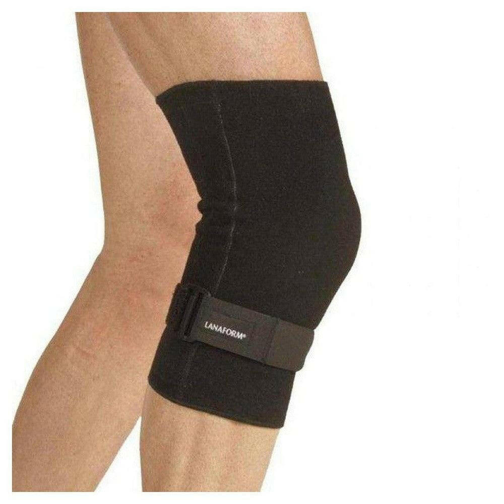 Lanaform kniebrace in zwart met verstelbare klittenband