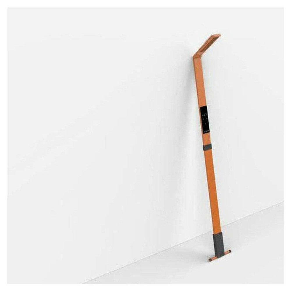 Oranje draagbare LED-lamp met touchscreen en gebogen steel