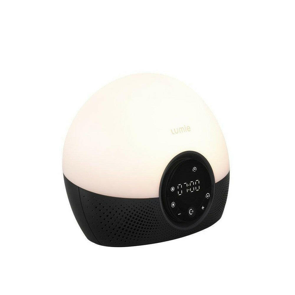 Lumie Bodyclock Glow 150 schuine hoek toont vorm en lichteffect