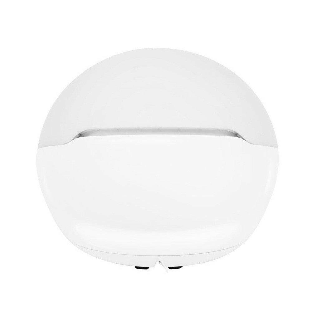 Onderkant van witte ronde Lumie Bodyclock Shine 300 met matte afwerking en voetjes
