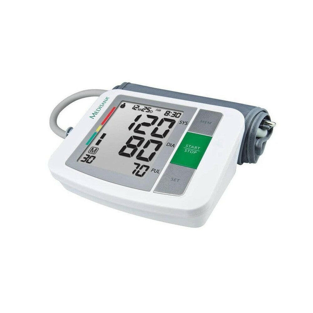 Medisana BU510 witte bovenarmbloeddrukmeter met grijze manchet en display