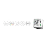 Medisana BW 315 polsbloeddrukmeter iconen voor garantie, geheugen en hartslag