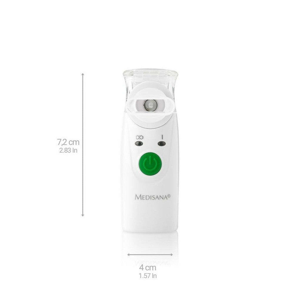 Compacte Medisana IN 525 inhalator afmetingen 7,2 cm hoog