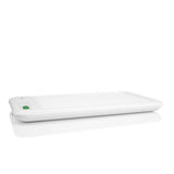 Medisana LT 460 daglichtlamp zijaanzicht wit mat met groene dimknop