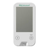 Witte Medisana MediTouch 2 bloedsuikermeter met afgeronde hoeken en MEM knop
