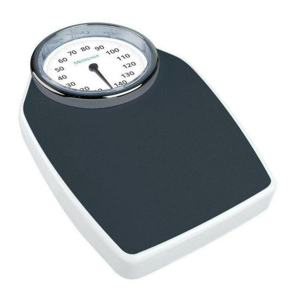 Hoekopname Medisana retro weegschaal met textuur antislip oppervlak