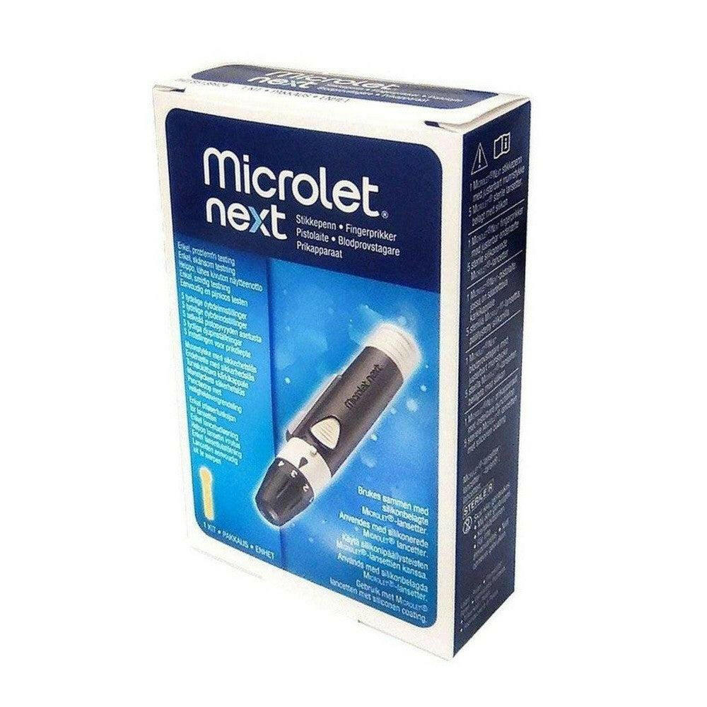 Microlet Next verpakking met stikkepen en siliconenlancetten