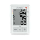 Microlife BP B3 AFIB bovenarm bloeddrukmeter wit voorzijde met knoppen en scherm