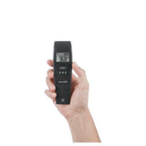 Zwarte Microlife NC 150 BT thermometer met digitaal scherm en START-knop op witte achtergrond