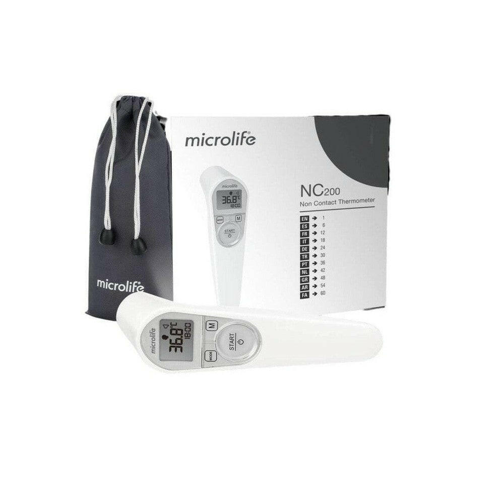 Microlife NC200 thermometer in verpakking met accessoirezak