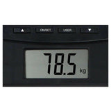 Close-up display Microlife WS80N diagnoseweegschaal met knoppen voor BMI meting