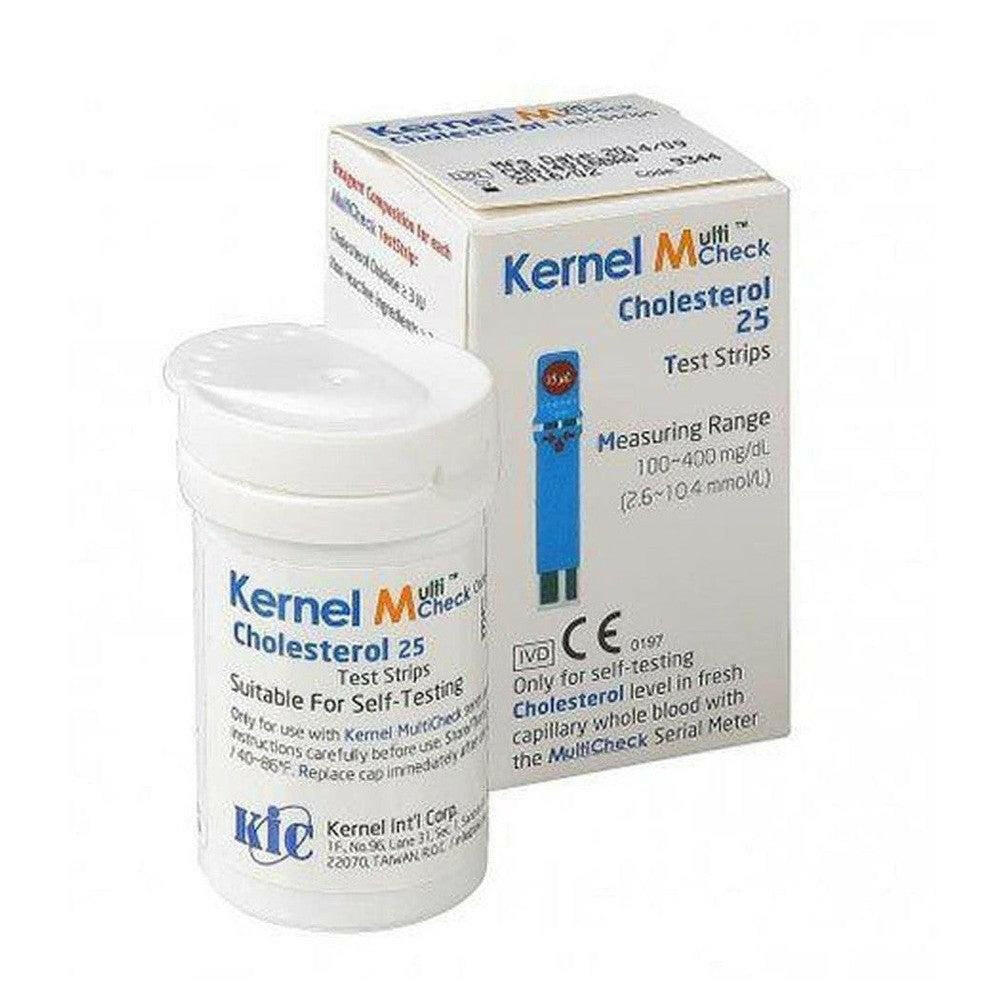 MultiCheck cholesterol teststrips verpakking van 25 stuks met codesleutel voor zelftest