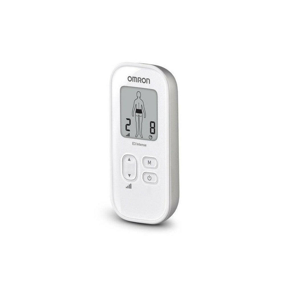 Omron E3 Intense TENS-apparaat wit met display en bedieningsknoppen