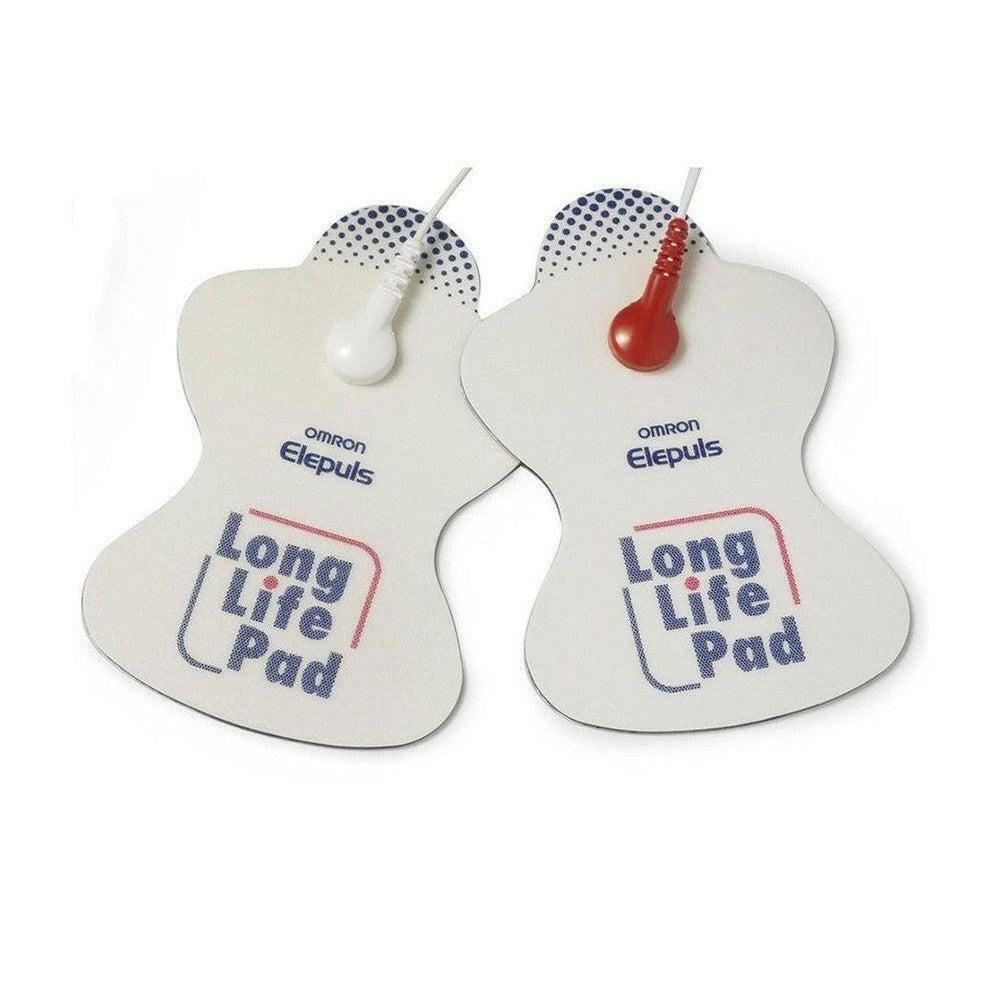 Omron Elite E-Plus Longlife elektrodenpads set van 2 met witte en rode kabels